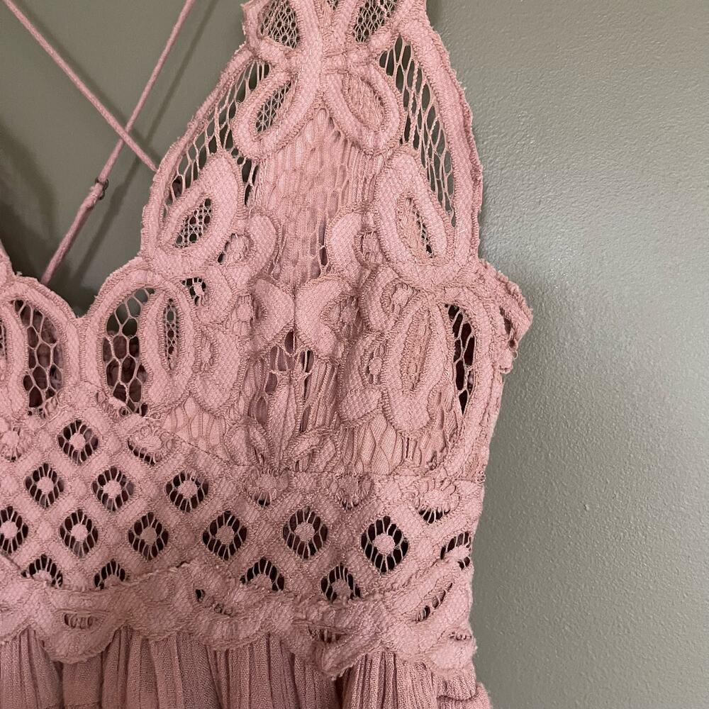 Free People Pink Lace Peplum Blouse - Picture 7 of 16